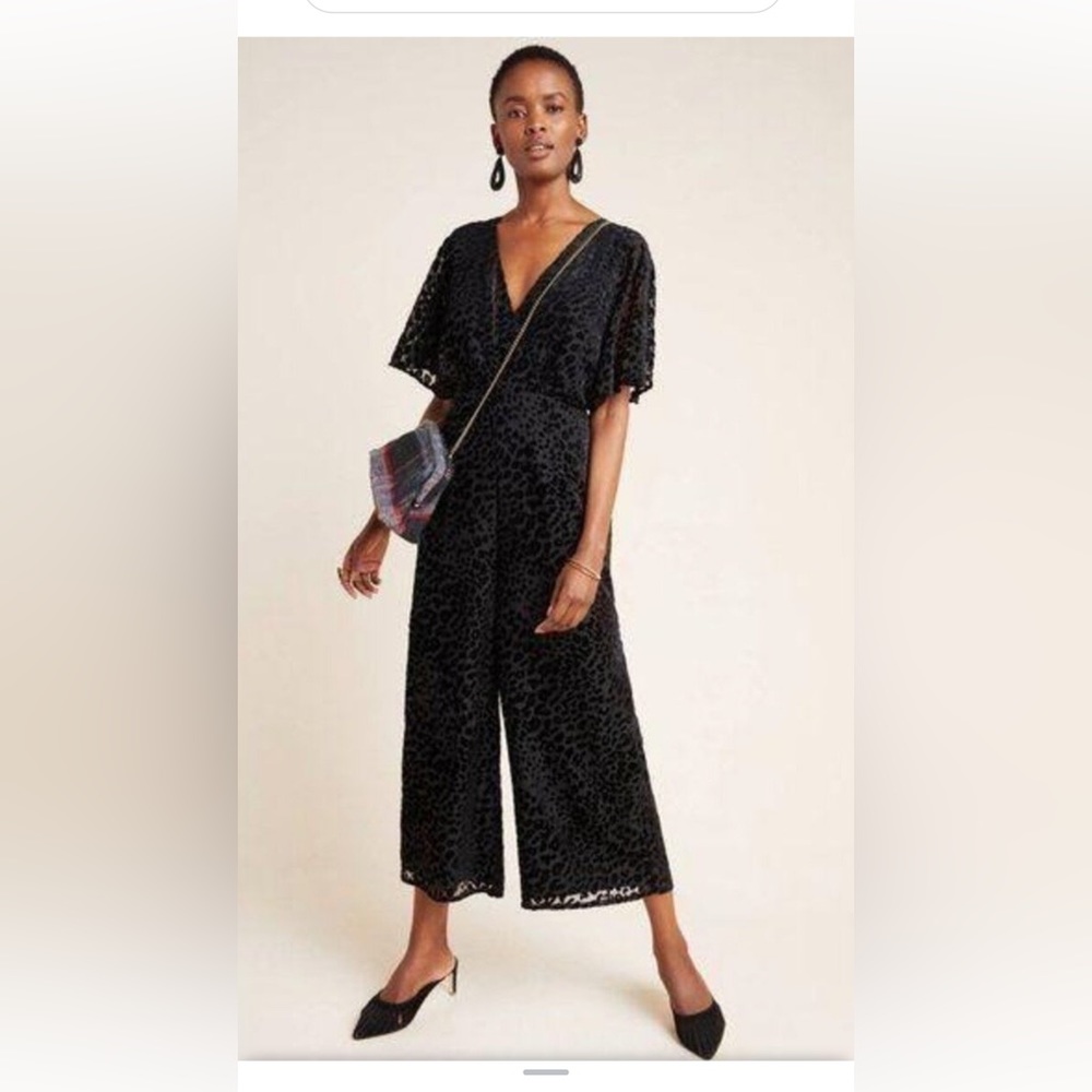 NWT! Anthropologie Greylin Cerise Burnout Velvet Jumper. Size Medium.